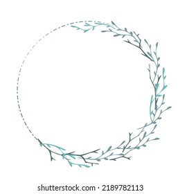A wreath of branches, an elegant vector frame for text, a floral ornament, an element for the design of postcards, invitations and greetings.