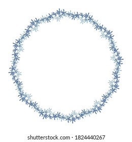 A wreath of branches on a white background.For postcards, invitations, brochures, business cards, restaurant menus.