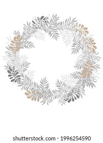 
Ein Kranz von Ästen in Pastellfarben. Vektorgrafik, Kräutergrafik