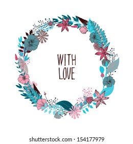 Wreath of brigt flowers