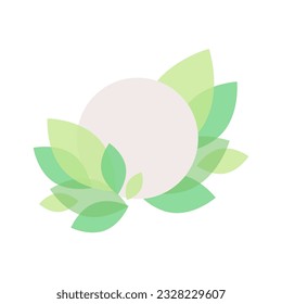 Wreath brochure element design. Floral border with circle. Vector illustration with empty copy space for text. Editable shapes for poster decoration. Creative and customizable frame