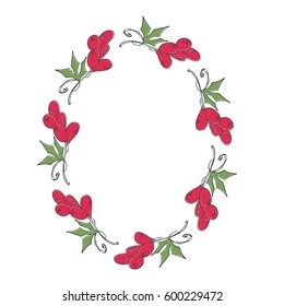 Wreath with bunch of grapes