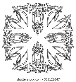 wreath with celtic ornaments; irish pattern