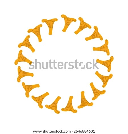 A wreath of chanterelle mushrooms. Botanical illustration. Vector illustration	
