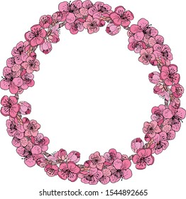 A wreath of cherry blossoms will create a spring mood.