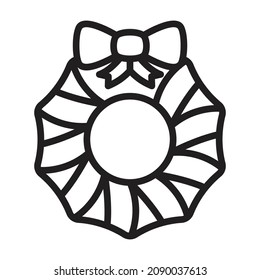 Vektorsymbol von Kranzkrismtas, das sich leicht ändern oder bearbeiten kann 

