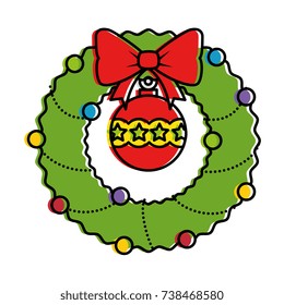 wreath with christmas ball decorative
