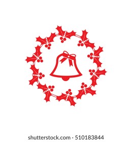 Wreath Christmas Icon Vector