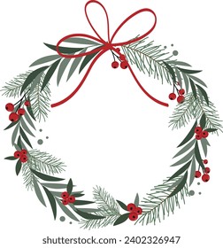 Wreath christmas illustration vector design