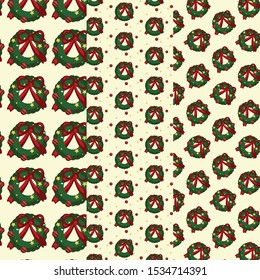 wreath Christmas pattern set vector