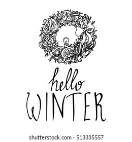 wreath christmas vector decoration celebration winter year new holiday merry