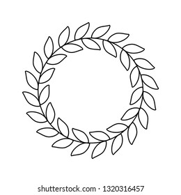 Wreath Circle, Wreath Logo, Circle Leaves, Olive Vines, Olive Leaves, Leaf Frame, Circular Leaf, Vector Logo Frame Illustration Background