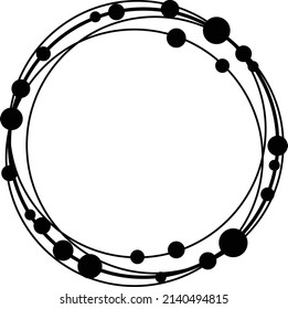 Wreath with circles. Round frame vector. 