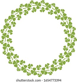 Wreath of clover with three leaves circle - Shamrock design