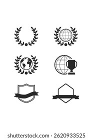 Wreath coat of arms and blazons set stock illustration