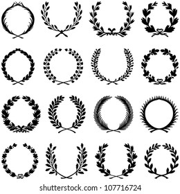 Wreath collection - vector silhouette