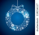 wreath consisting of a scattering of scintillating shining snowflakes