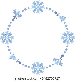 Wreath of cornflower flowers on a transparent background