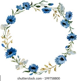 wreath, cornflower, frame