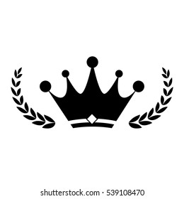 Wreath with crown icon vector illustration graphic design