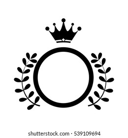 Wreath with crown icon vector illustration graphic design