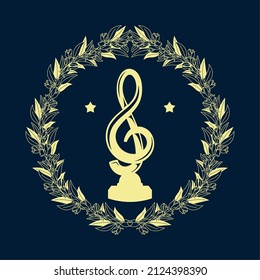 corona de flores con nota musical