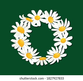Wreath of Cute Daisies, diseño de vectores