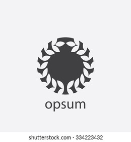 wreath cutted identity template icon design element