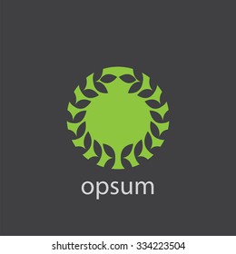 wreath cutted identity template icon design element