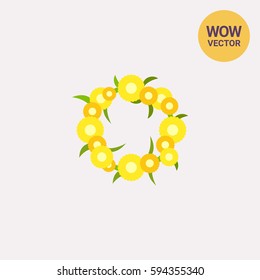 Wreath from dandelions icon