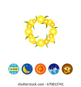 Wreath from dandelions icon