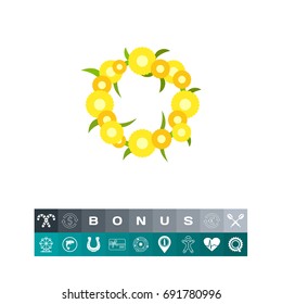 Wreath from dandelions icon