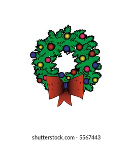 Wreath decorated with a balls