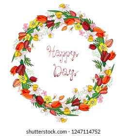 Wreath for the decoration of cards, magazines, banners, decoration of holidays