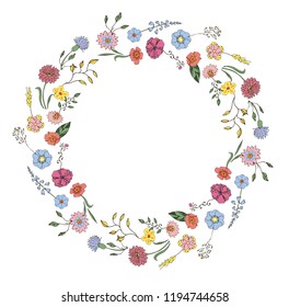 
wreath of decorative flowers