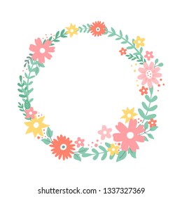 Template Greeting Card Invitation Flowers Freehand Stock Vector ...