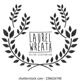 Wreath design over white background, vector illustration.
