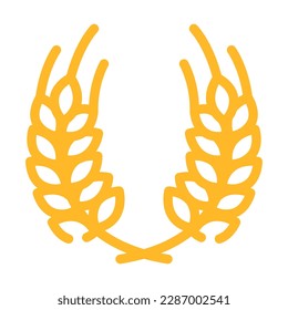 wreath ears of wheat color icon vector. wreath ears of wheat sign. isolated symbol illustration