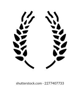 wreath ears of wheat glyph icon vector. wreath ears of wheat sign. isolated symbol illustration