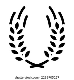 wreath ears of wheat glyph icon vector. wreath ears of wheat sign. isolated symbol illustration