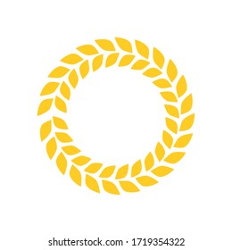 Wreath from ears of wheat grain illustration isolated on white background