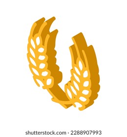 wreath ears of wheat isometric icon vector. wreath ears of wheat sign. isolated symbol illustration