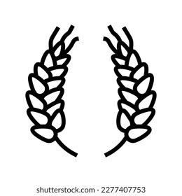 wreath ears of wheat line icon vector. wreath ears of wheat sign. isolated contour symbol black illustration