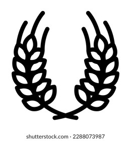 wreath ears of wheat line icon vector. wreath ears of wheat sign. isolated contour symbol black illustration