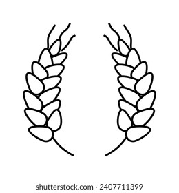 wreath ears of wheat line icon vector. wreath ears of wheat sign. isolated contour symbol black illustration