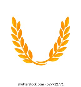 Wreath from Ears of Wheat. Vector Illustration of Premium Quality Farm Product