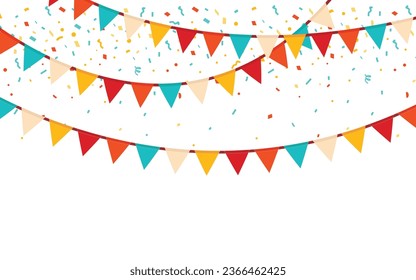 Wreath of festive flags vector background