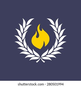 wreath with fire