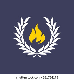 wreath with fire