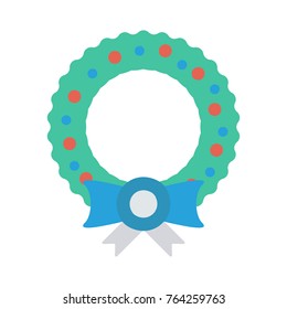 wreath flat icon 
